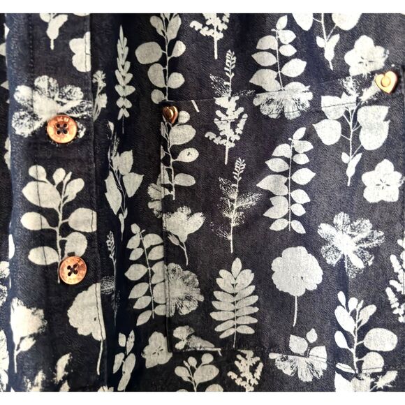 Vince Camuto Girls’ 6X Dress Cotton Denim Leaves Dress Casual Jumper Dress #M - Picture 3 of 6